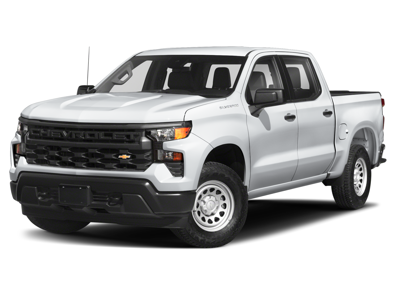 2023 Chevrolet Silverado 1500 LT in Summit White — front three-quarter view