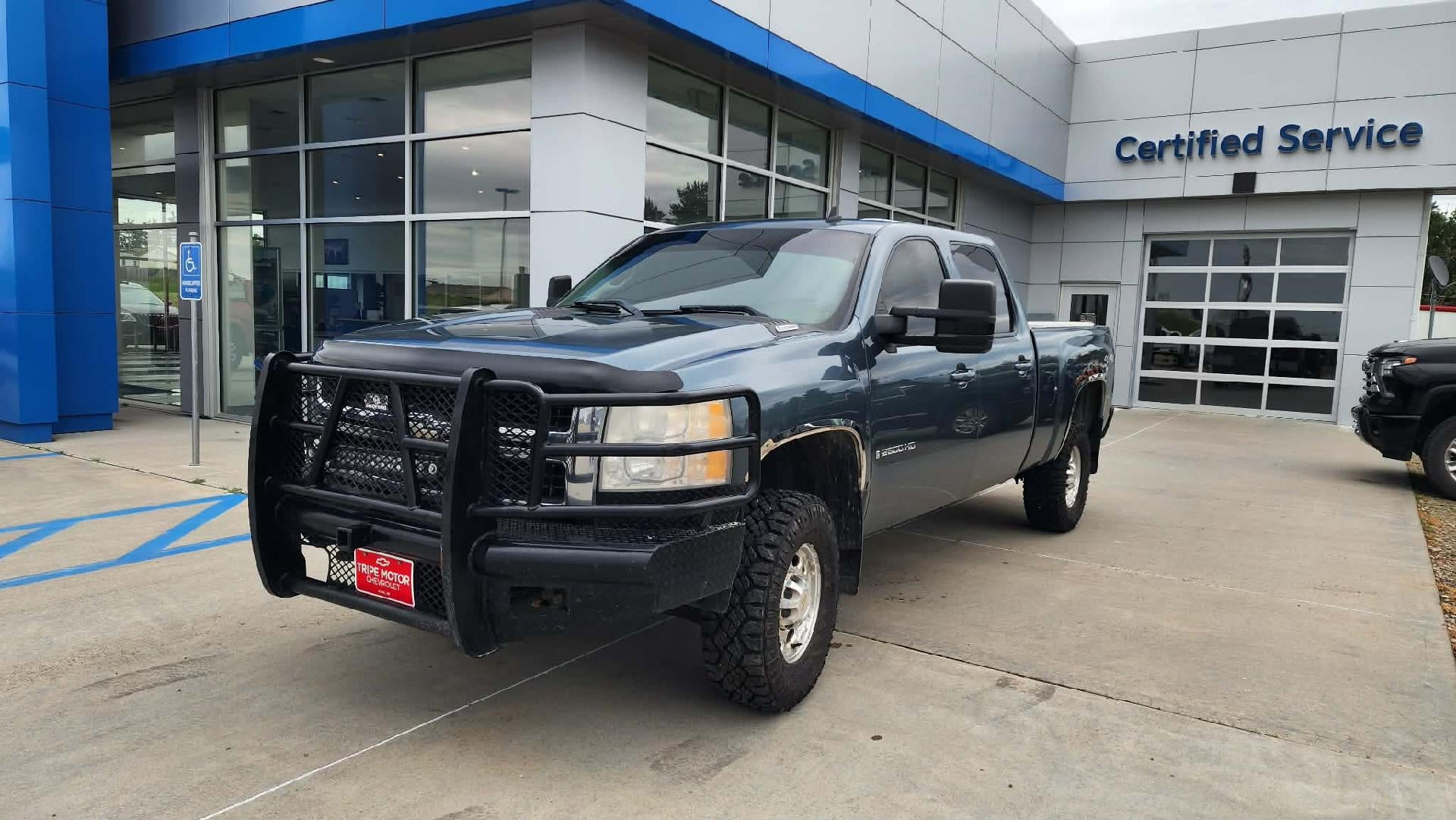 2008 Chevrolet Silverado 2500 HD LTZ in Blue Granite Metallic — front three-quarter view