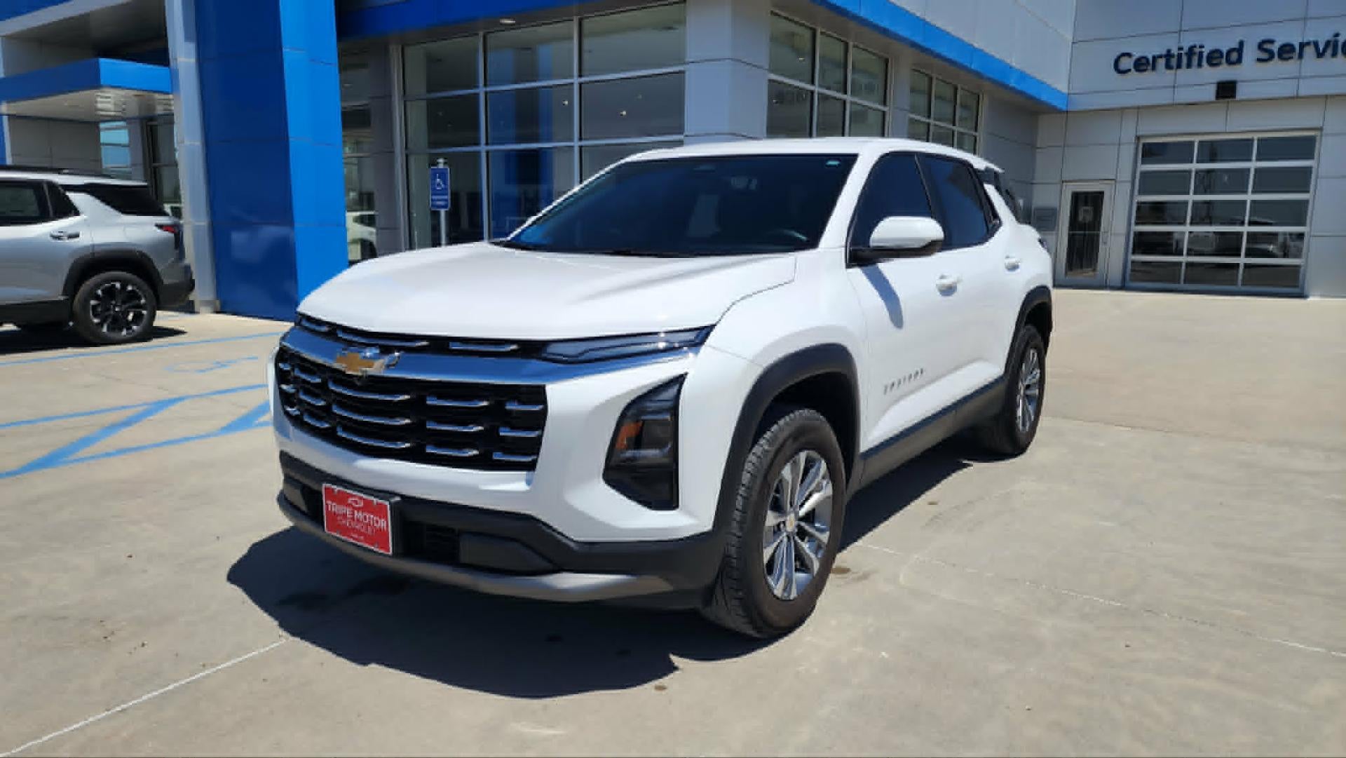 2025 Chevrolet Equinox LT in Summit White — front three-quarter view